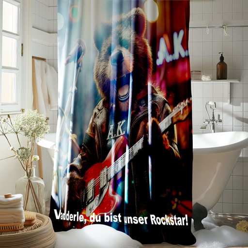 Vatertagsgeschenk - Duschvorhang Rockstar Vadderle